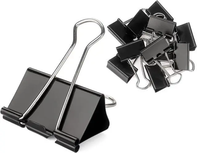 Main image of ZZTX 36 Pack Binder Clips 1.3 Inches Black | Paper Clamps Clips, Durable steel, Rust-resistant, Strong spring