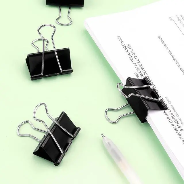 Alt view image 6 of 7 - ZZTX 36 Pack Binder Clips 1.3 Inches Black | Paper Clamps Clips, Durable steel, Rust-resistant, Strong spring