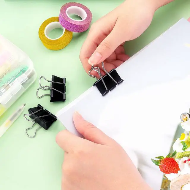 Alt view image 7 of 7 - ZZTX 36 Pack Binder Clips 1.3 Inches Black | Paper Clamps Clips, Durable steel, Rust-resistant, Strong spring