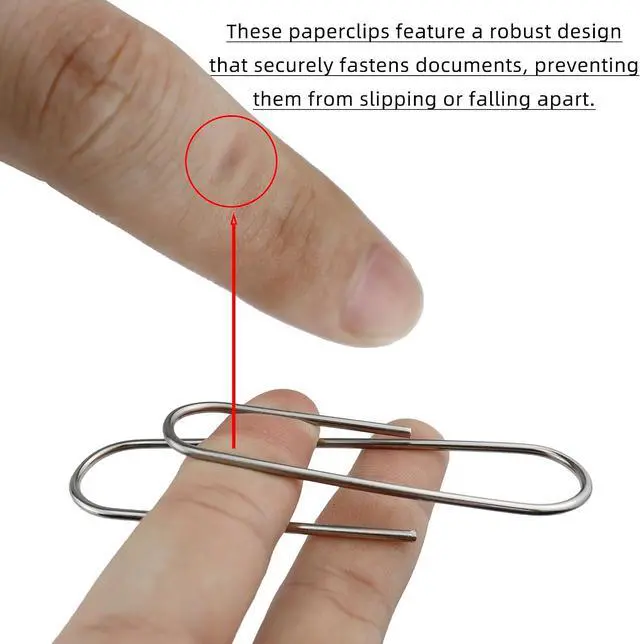 Alt view image 3 of 7 - 14 PCS 4 Inch (100mm) Extra Large Paper Clips Silver Rust Resistant Metal Strong Jumbo Paperclips for Office School Documents