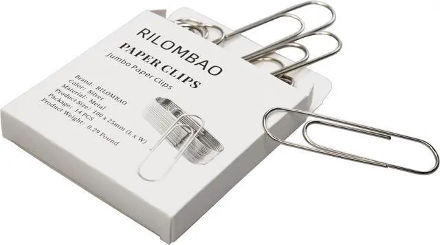 Alt view image 5 of 7 - 14 PCS 4 Inch (100mm) Extra Large Paper Clips Silver Rust Resistant Metal Strong Jumbo Paperclips for Office School Documents
