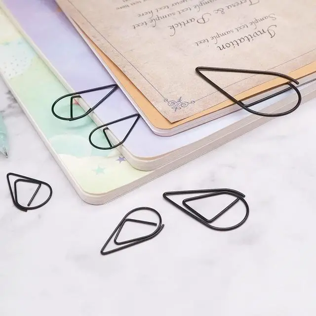 Alt view image 5 of 6 - DEEDYGO 250 PCS Black Paper Clips Teardrop Paperclips, 1 Inch | Stainless Steel, Cute Drop-shape, Office Stationery, Wedding Invitations, Scrapbooking Crafts, Bookmarks, Women Planners