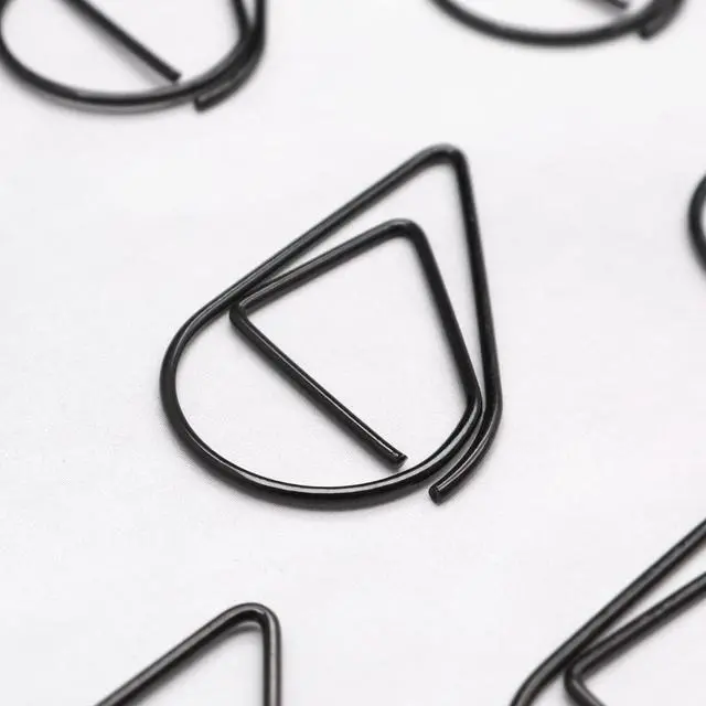 Alt view image 4 of 6 - DEEDYGO 250 PCS Black Paper Clips Teardrop Paperclips, 1 Inch | Stainless Steel, Cute Drop-shape, Office Stationery, Wedding Invitations, Scrapbooking Crafts, Bookmarks, Women Planners