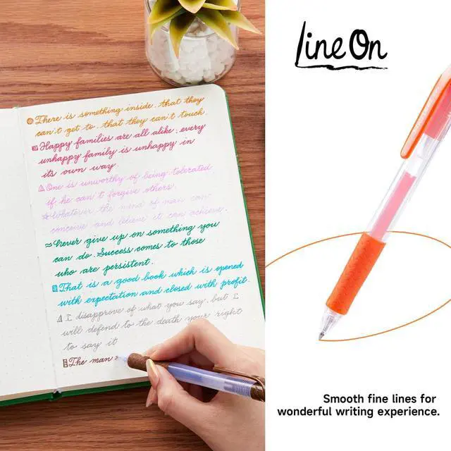 Alt view image 4 of 7 - Colored Gel Pens, Lineon 20 Colors Retractable Gel Ink Pens with Grip, Medium Point(0.7mm) Smooth Writing Pens Perfect for Adults and Kids Journal Notebook Planner, Writing in Office and School