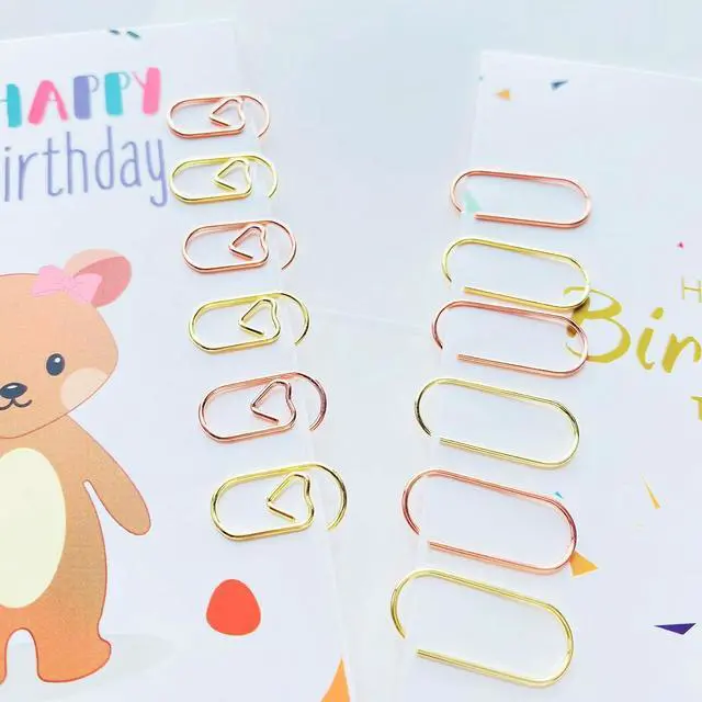 Alt view image 5 of 7 - 120 PCS Gold Heart Shaped Paper Clips 0.78inch Small Paper Clips Cute Mini Paperclips Invitations Paperclips Decorative Paper Clips for Office School Home Desk Organizers (Rose Gold)