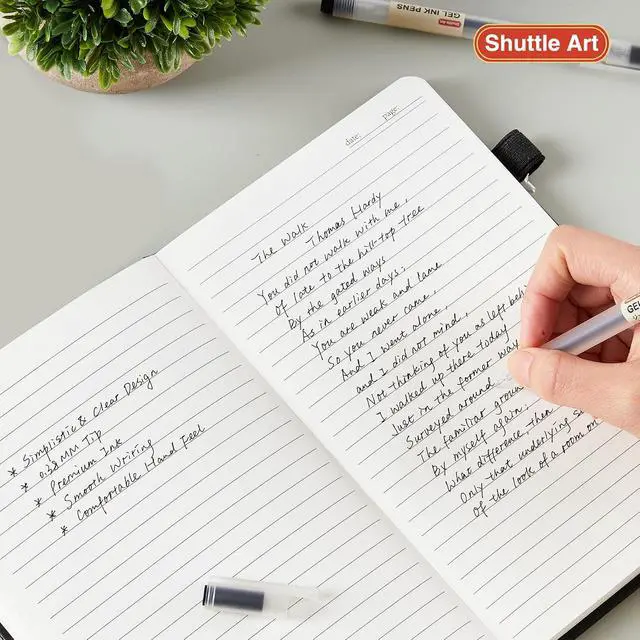 Alt view image 4 of 7 - Shuttle Art Gel Ink Ball Point Pens, 15 Pack Black Japanese Style Pens, 0.38mm Extra-Fine Ballpoint Pens for Home, School and Office