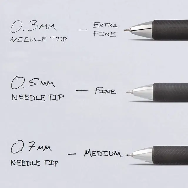 Alt view image 6 of 7 - Pentel EnerGel RTX Retractable Liquid Gel Pen, (0.3mm) Needle Tip, Extra Fine Line, Black Ink, 2 Pack