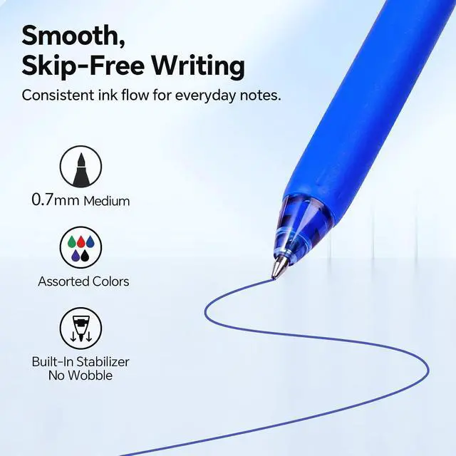 Alt view image 4 of 7 - WRITECH Colored Gel Pens 0.7mm: Switch Silent Click Mode for Quiet or Click Feedback Smooth Writing Quick Dry Ink Medium Point for Note Taking Color Coding Journaling School Office Study
