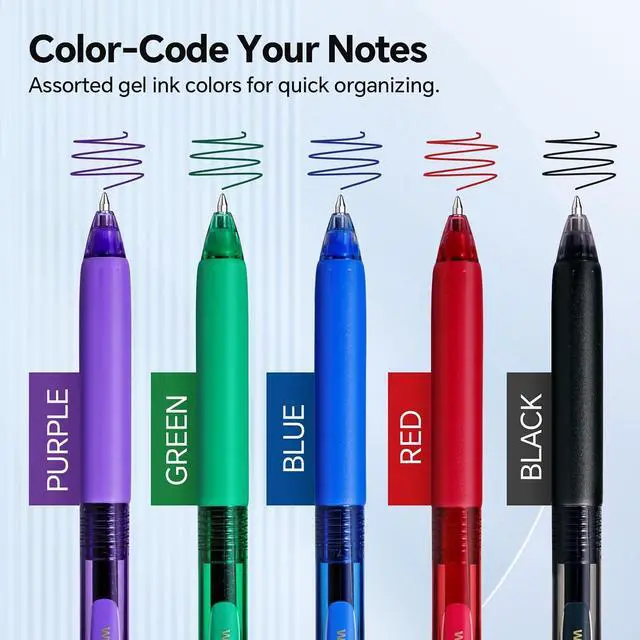 Alt view image 3 of 7 - WRITECH Colored Gel Pens 0.7mm: Switch Silent Click Mode for Quiet or Click Feedback Smooth Writing Quick Dry Ink Medium Point for Note Taking Color Coding Journaling School Office Study