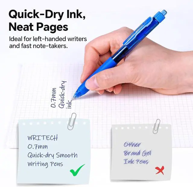 Alt view image 5 of 7 - WRITECH Colored Gel Pens 0.7mm: Switch Silent Click Mode for Quiet or Click Feedback Smooth Writing Quick Dry Ink Medium Point for Note Taking Color Coding Journaling School Office Study
