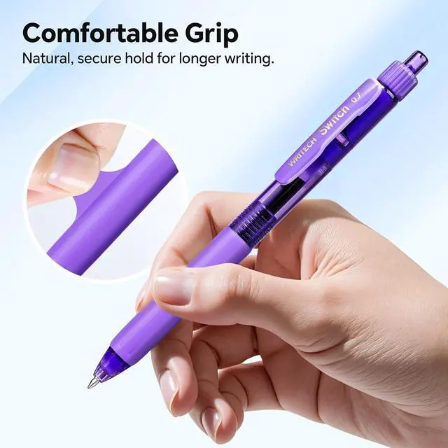 Alt view image 6 of 7 - WRITECH Colored Gel Pens 0.7mm: Switch Silent Click Mode for Quiet or Click Feedback Smooth Writing Quick Dry Ink Medium Point for Note Taking Color Coding Journaling School Office Study