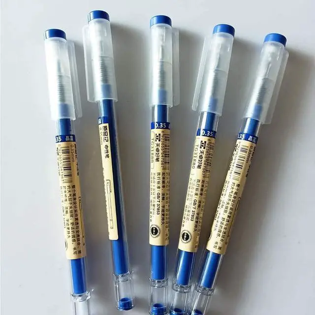 Alt view image 3 of 4 - sencoo 12 pack Blue Gel Ink Pen Extra Fine Point Pens Ballpoint pen 0.35mm Blue Office School Stationery Students Pens
