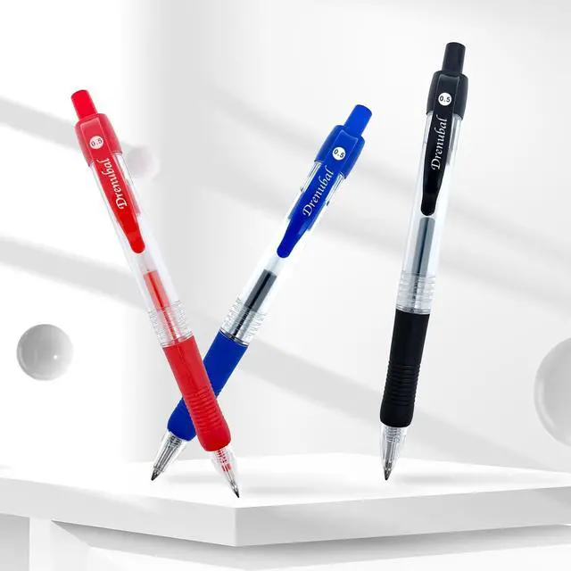 Alt view image 6 of 7 - 6 Pack Red Pens - 0.5mm Gel Ink Pens, Quick-Drying, Comfort Grip Writing for School, Office, Exams - Gift Set for Students, Fine Point Ballpoint Pens