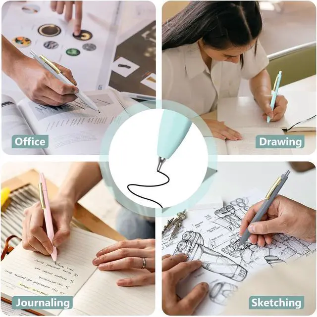 Alt view image 5 of 5 - Pens,Black Ink Ballpoint Pens 8pcs, Smooth Writing Pens for Women/Nurses Gifts Office Desk Accessories Supplies