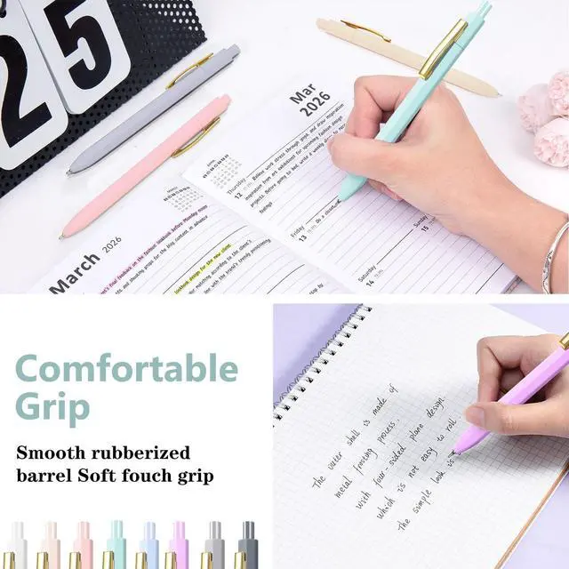 Alt view image 3 of 5 - Pens,Black Ink Ballpoint Pens 8pcs, Smooth Writing Pens for Women/Nurses Gifts Office Desk Accessories Supplies