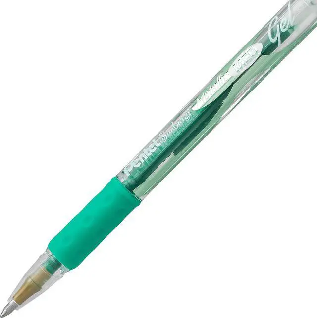 Alt view image 5 of 7 - Pentel Sunburst Metallic Gel Pen, Medium Line, Permanent, Assorted Ink, 5 Pack (K908MBP5M1)