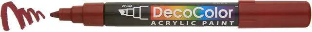 Alt view image 2 of 2 - UCHIDA 315-C-28 Marvy Deco Color Chisel Tip Acrylic Paint Marker, English Red