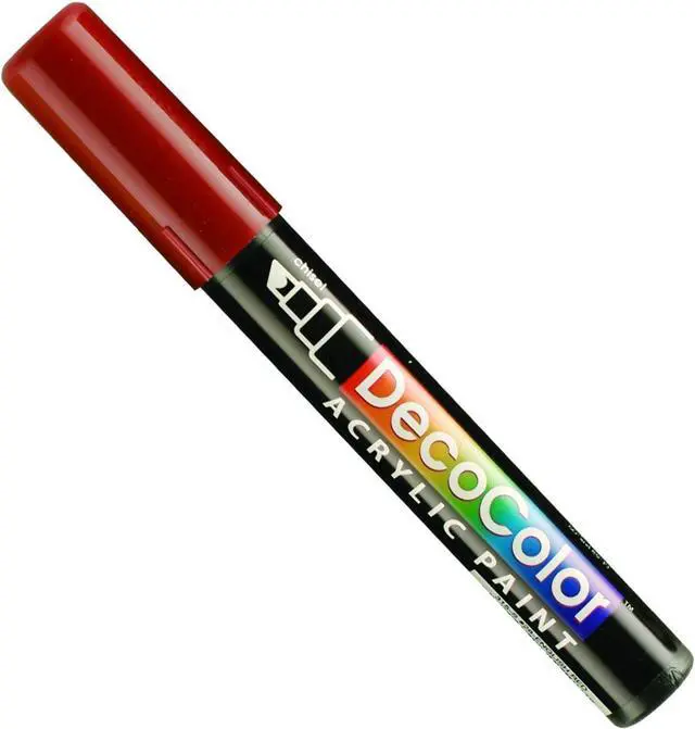 Main image of UCHIDA 315-C-28 Marvy Deco Color Chisel Tip Acrylic Paint Marker, English Red