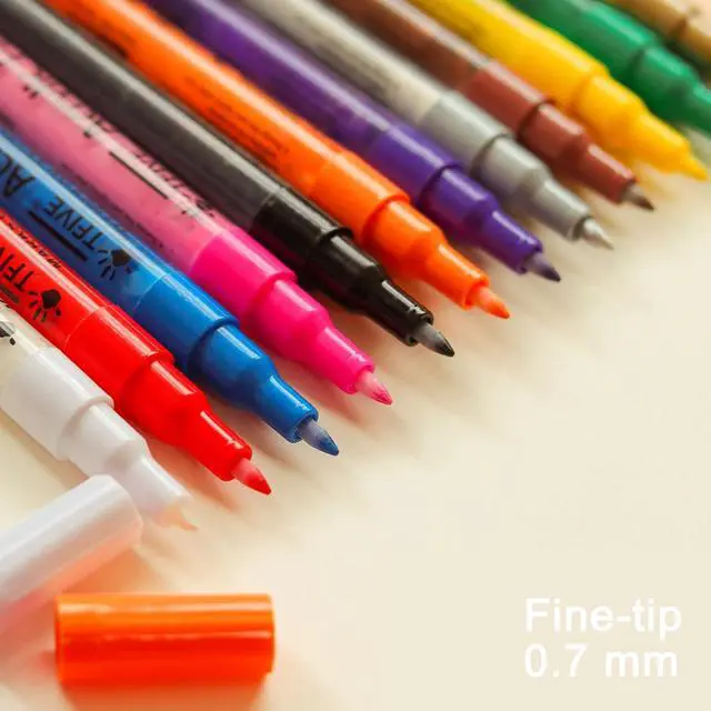 Alt view image 7 of 7 - TFIVE Acrylic Paint Markers 5 Colors, Permanent Paint Pens Extra Fine Tip | Waterproof, Quick Dry, Fade Resistant, 0.7mm Water Based Marker Pen for Rock, Wood, Plastic, Metal, Glass, Rubber