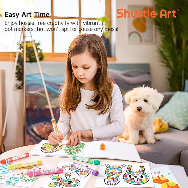 Alt view image 7 of 7 - Shuttle Art Dot Markers, 12 Colors Washable Markers for Toddlers,Bingo Daubers Supplies Kids Preschool Children, Non Toxic Water-Based
