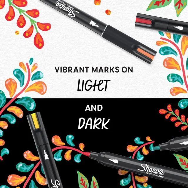Alt view image 5 of 7 - Sharpie Creative Markers, Water-Based Acrylic, Bullet Tip, Assorted Colors, 5 Count Arts & Crafts, Kids Activity, School Classroom; Works on Paper, Metal, Wood, Ceramic, Glass, Rock, Canvas