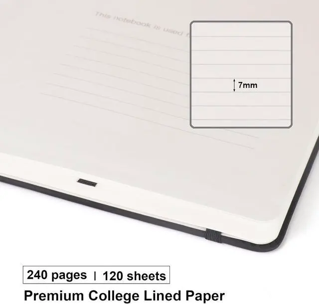 Alt view image 3 of 6 - Comix Lined Journal Notebook for Work, 240 Pages, 5.5" x 8.3", Black | Hardcover, A5 Medium College Ruled, Journaling Notebooks for Notes-taking & Writing, Fits for Office School Home