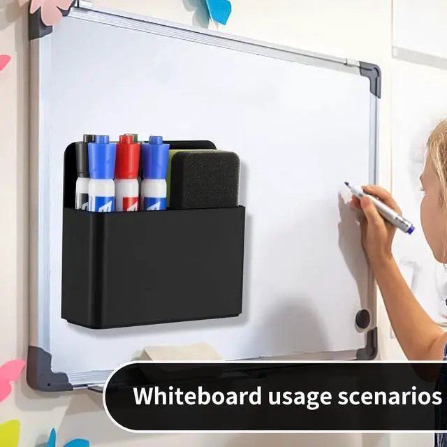 Alt view image 6 of 7 - Camelmother 2Pcs Magnetic Dry Erase Marker Holder For Whiteboard Fridge | 2Slots Locker Accessories Teacher Classroom Must Haves Fridge magnets