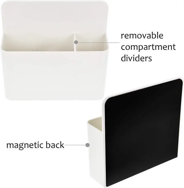 Alt view image 2 of 6 - Marbrasse Magnetic Dry Erase Marker Holder,Pen and Eraser Holder for WhiteboardMagnet Pencil Cup Utility Storage Organizer for Office, Refrigerator, Locker and Metal Cabinets (2 Pack)