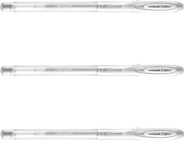 Alt view image 2 of 5 - Uni-ball Signo Angelic UM-120AC Gel Ink Pen 0.7 mm, White Ink, 3 Pens per Pack