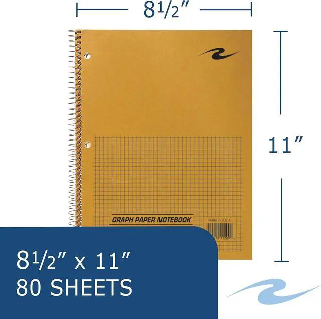 Alt view image 3 of 7 - ROARING SPRING Graph Paper Notebook, Spiral Lab Notebook, Green Tinted Paper, 80 Sheets, 11" x 8.5", Quad Ruled 5x5 Grid, Made in USA, Ideal for Math, Engineering & Science