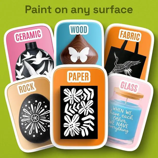 Alt view image 3 of 7 - ARTISTRO 5 White Dual-Tip Acrylic Paint Marker Pens for Drawing | For Fabric, Rock, Glass, Wood, & Molds, Arts & Crafts Gift for Adults, Teens, & Kids, Classroom Must Haves & School Supplies
