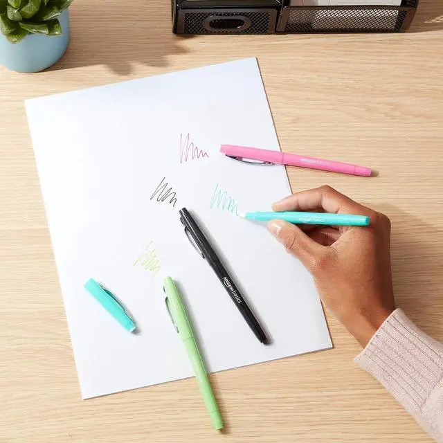 Alt view image 7 of 7 - Amazon Basics Felt Tip Marker Pens, Assorted Colors, for Art Projects, Writing, Drawing, and Journaling, 12-Pack