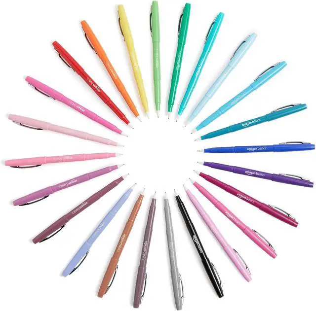 Alt view image 4 of 7 - Amazon Basics Felt Tip Marker Pens, Assorted Colors, for Art Projects, Writing, Drawing, and Journaling, 12-Pack