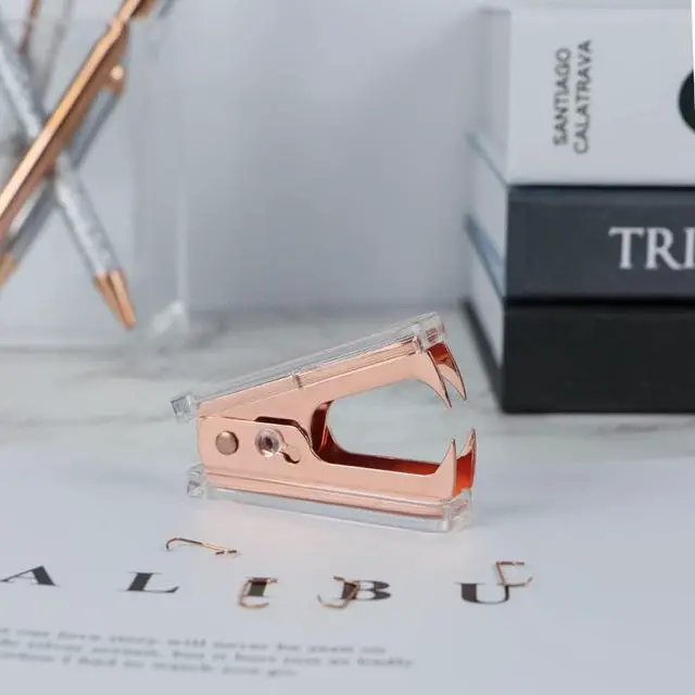 Alt view image 2 of 7 - NatSumeBasics Staples Remover Rose Gold Clear Acrylic Staple Puller Removal Tool for Stapler Office School Desk Accessories (Rose Gold)