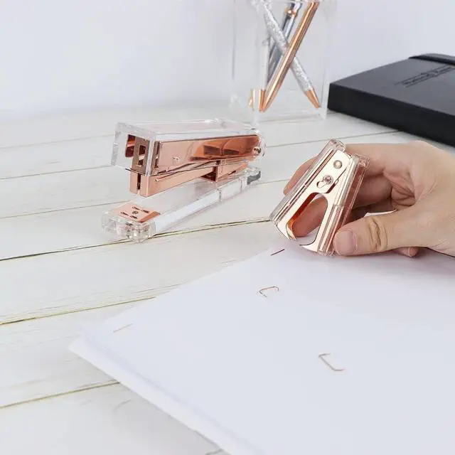Alt view image 3 of 7 - NatSumeBasics Staples Remover Rose Gold Clear Acrylic Staple Puller Removal Tool for Stapler Office School Desk Accessories (Rose Gold)