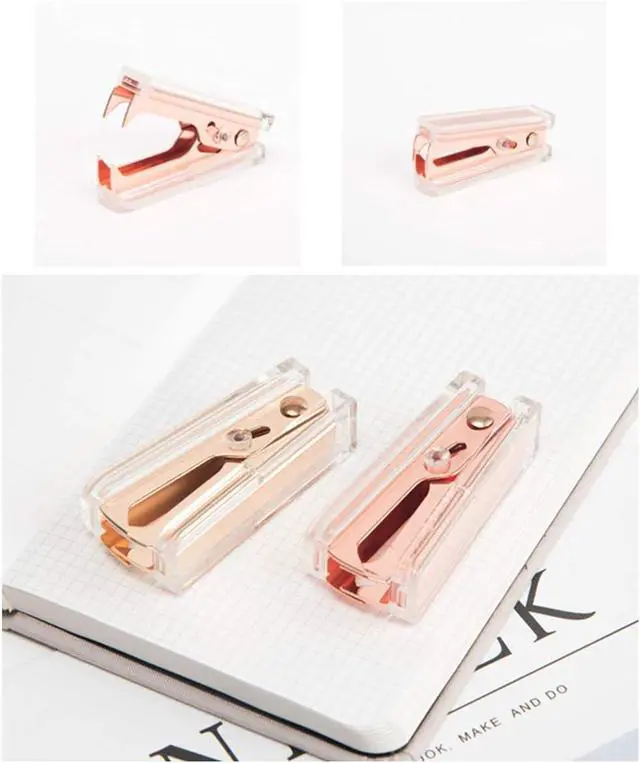 Alt view image 7 of 7 - NatSumeBasics Staples Remover Rose Gold Clear Acrylic Staple Puller Removal Tool for Stapler Office School Desk Accessories (Rose Gold)
