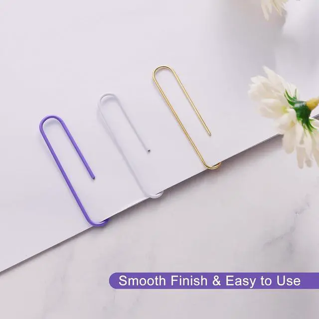 Alt view image 4 of 6 - NEEWAY 200pcs Large Purple Paper Clips, 2 Inch Jumbo Paper Clip, Ceative Colored Paperclips for Paperwork Office School and Personal Use