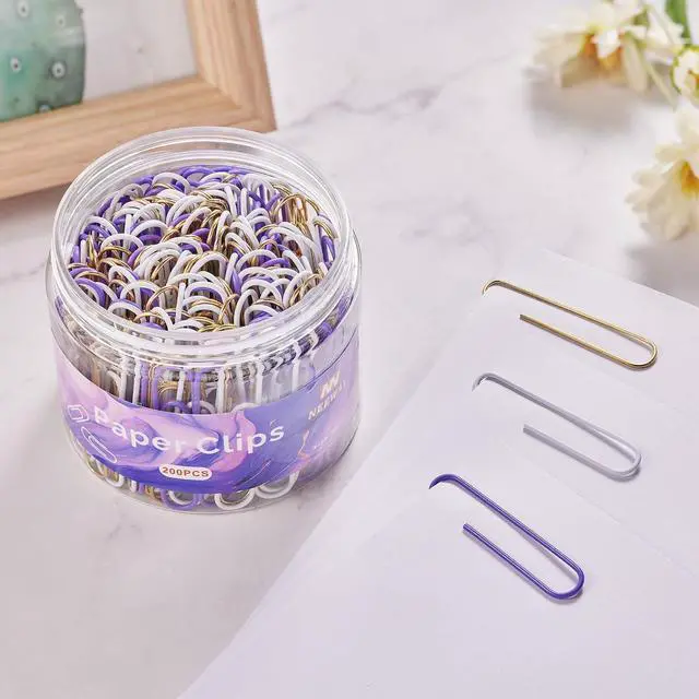 Alt view image 5 of 6 - NEEWAY 200pcs Large Purple Paper Clips, 2 Inch Jumbo Paper Clip, Ceative Colored Paperclips for Paperwork Office School and Personal Use