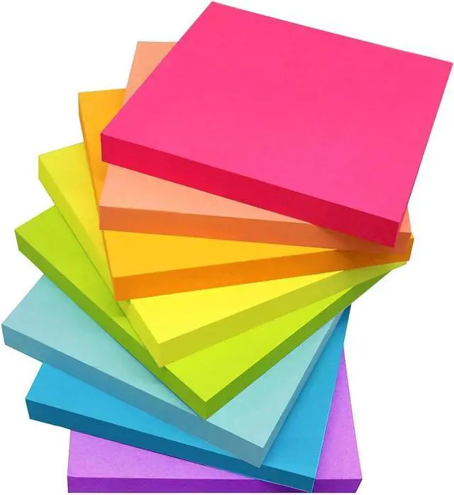 Main image of Sticky Notes 3x3 Inches,Bright Colors Self-Stick Pads | Easy to Post for Home, Office, Notebook, 82 Sheets/pad