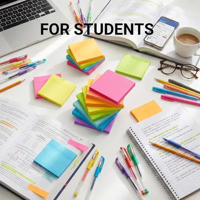 Alt view image 7 of 7 - Sticky Notes 3x3 Inches,Bright Colors Self-Stick Pads | Easy to Post for Home, Office, Notebook, 82 Sheets/pad