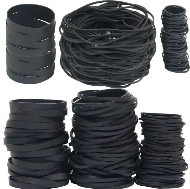 Alt view image 5 of 5 - Rubber Bands Assorted Sizes,6 Sizes size10size16size33size64,size84,4.8in | Rubber Bands for Office Supplies 0.5lbs Wide Thick Strong Elastic Bands Black Tactical