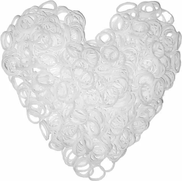 Main image of Loom Rubber Band Refill, White 900 Pcs. | Children's Hair Ties, Elastic, Colorful Colors, DIY Activities, Friendship Bracelet.