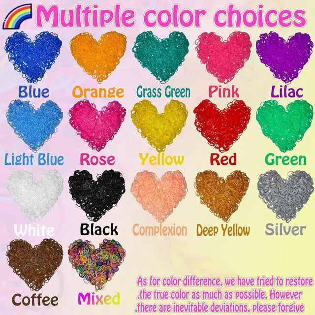 Alt view image 3 of 7 - Loom Rubber Band Refill, White 900 Pcs. | Children's Hair Ties, Elastic, Colorful Colors, DIY Activities, Friendship Bracelet.