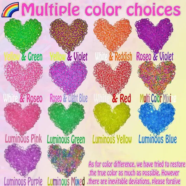Alt view image 4 of 7 - Loom Rubber Band Refill, White 900 Pcs. | Children's Hair Ties, Elastic, Colorful Colors, DIY Activities, Friendship Bracelet.