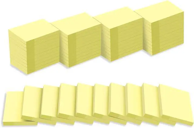 Main image of (50 Pads) Sticky Notes 1.5x2, Yellow Sticky Pads, Self-Stick Pads, | Recyclable Easy to Post for Home, Office, Notebook