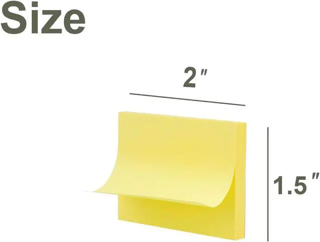 Alt view image 2 of 6 - (50 Pads) Sticky Notes 1.5x2, Yellow Sticky Pads, Self-Stick Pads, | Recyclable Easy to Post for Home, Office, Notebook