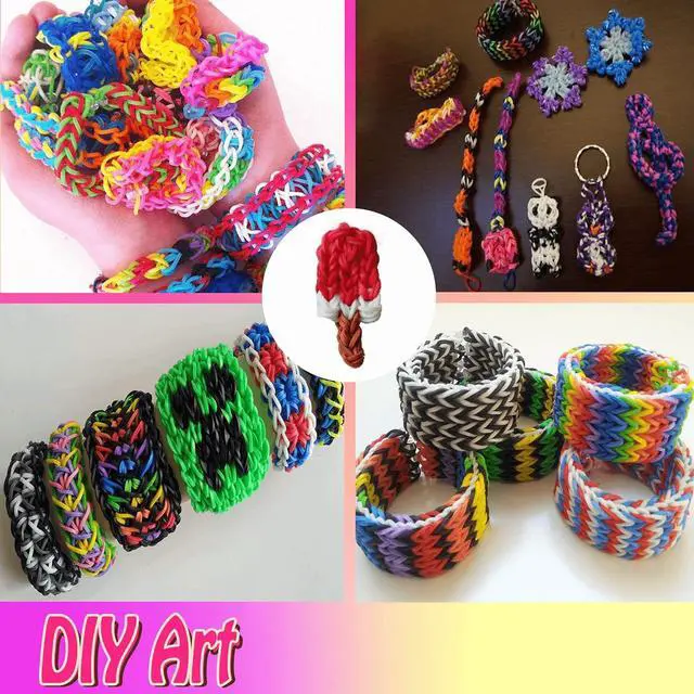 Alt view image 7 of 7 - Loom Rubber Band Refill, White 900 Pcs. | Children's Hair Ties, Elastic, Colorful Colors, DIY Activities, Friendship Bracelet.
