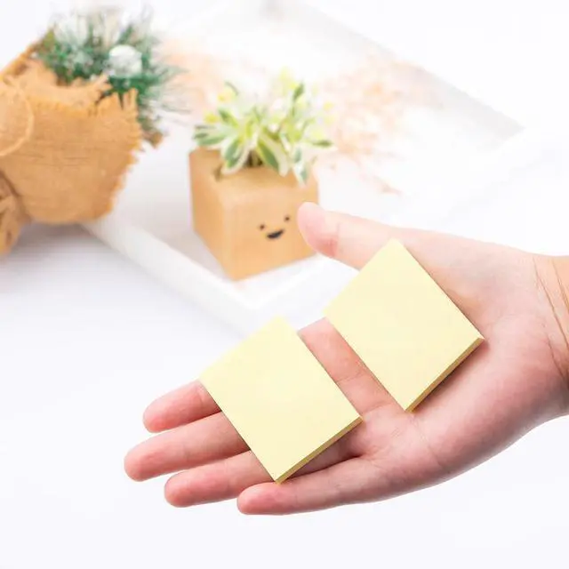 Alt view image 3 of 6 - (50 Pads) Sticky Notes 1.5x2, Yellow Sticky Pads, Self-Stick Pads, | Recyclable Easy to Post for Home, Office, Notebook
