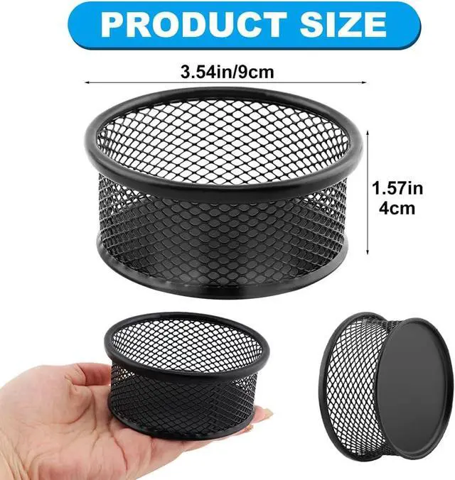 Alt view image 2 of 7 - 2Pcs Paper Clip Holder Paperclip Holders for Desk,Mesh Wire Mesh Bowls