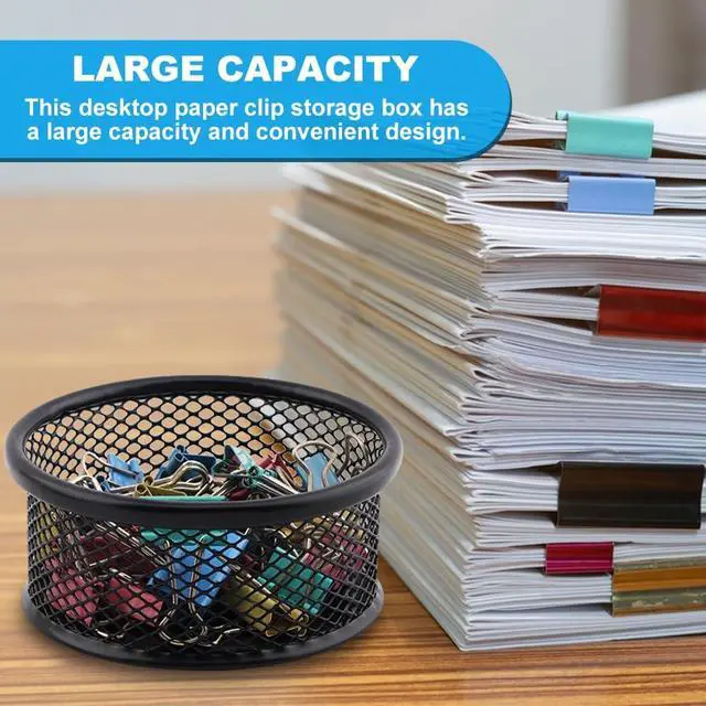 Alt view image 7 of 7 - 2Pcs Paper Clip Holder Paperclip Holders for Desk,Mesh Wire Mesh Bowls